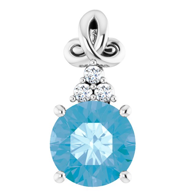 Natural Swiss Blue Topaz Pendant