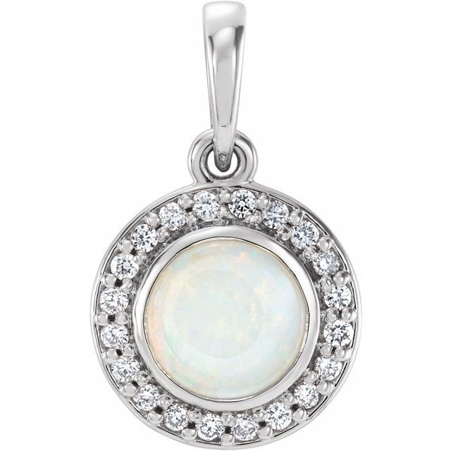 Natural White Opal Pendant