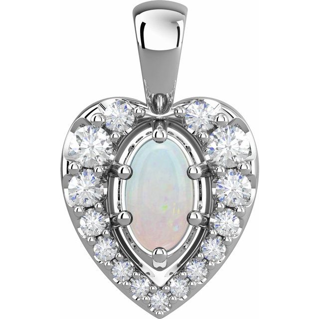 Natural White Opal Pendant