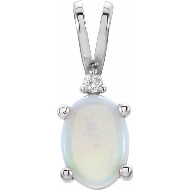 Natural White Opal Pendant