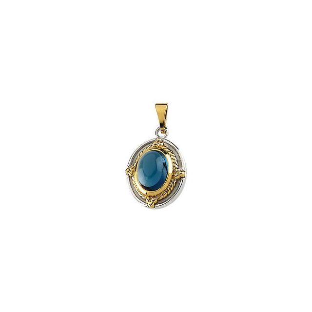 Natural London Blue Topaz Pendant