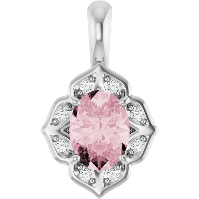 Natural Pink Morganite Pendant