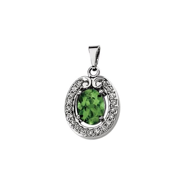 Natural Green Tourmaline Pendant