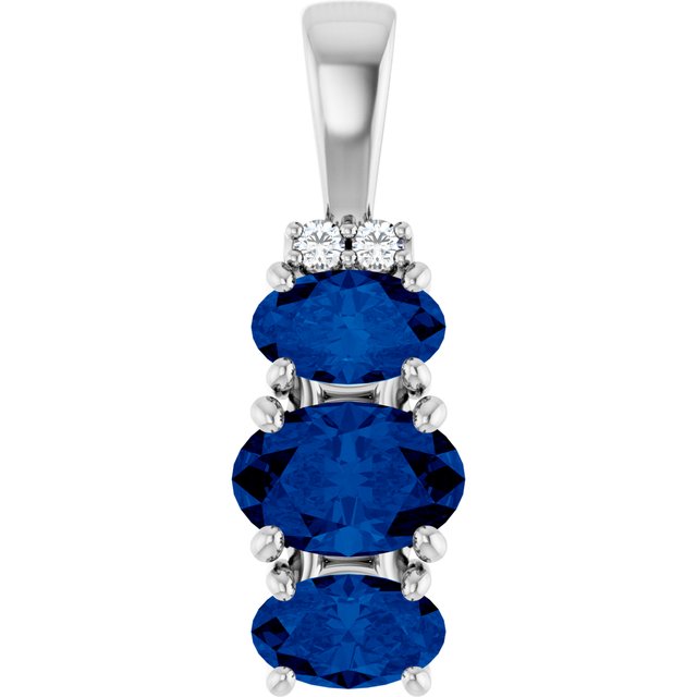 Lab-Grown Blue Sapphire Pendant