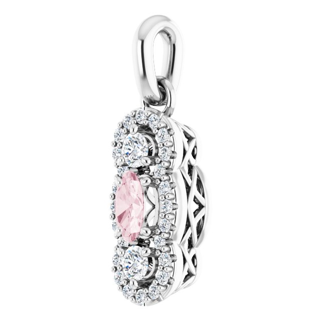 Natural Pink Morganite Pendant