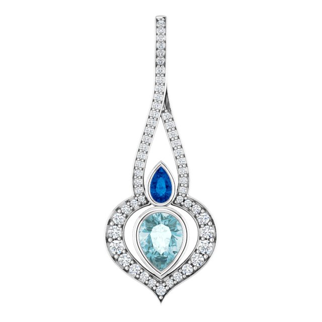 Natural Sky Blue Topaz Pendant