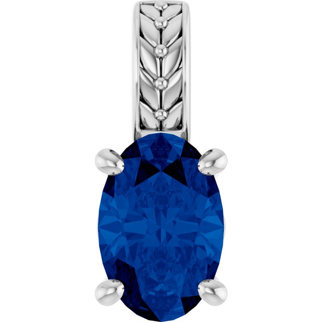 Lab-Grown Blue Sapphire Pendant