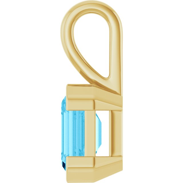 Lab-Grown Aqua Aquamarine Pendant