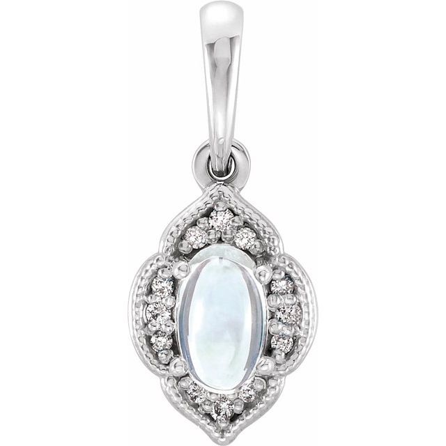 Natural Rainbow Moonstone Pendant