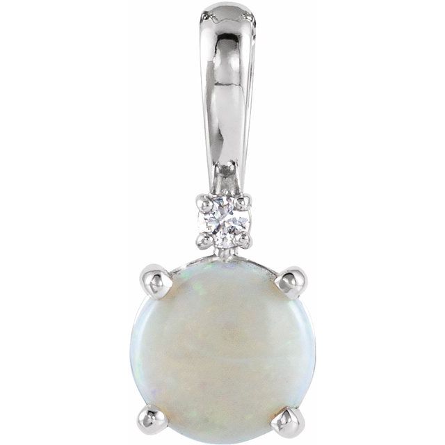 Natural White Opal Pendant