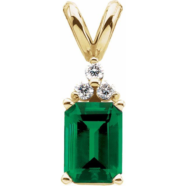 Lab-Grown Emerald Pendant