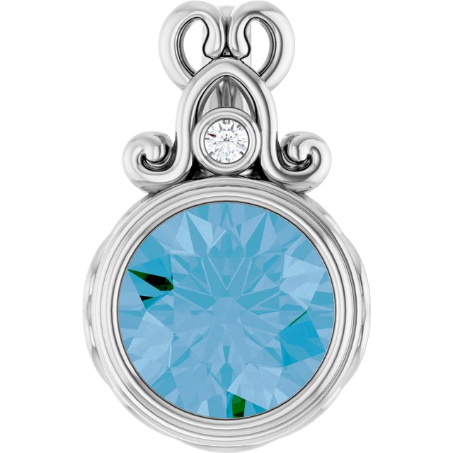 Natural Swiss Blue Topaz Pendant