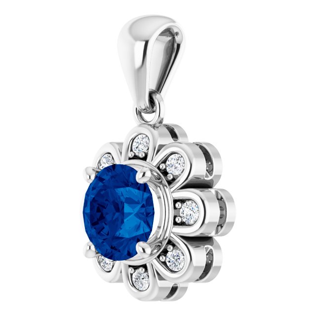 Lab-Grown White Sapphire Pendant