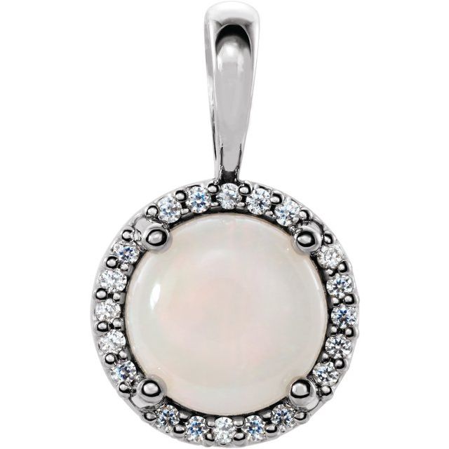 Natural White Opal Pendant