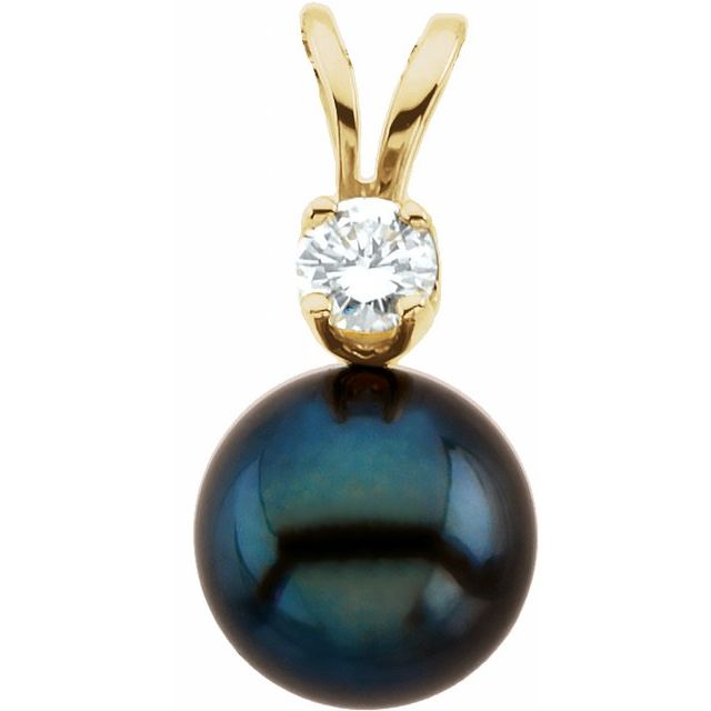 Cultured Black Akoya Pearl Pendant
