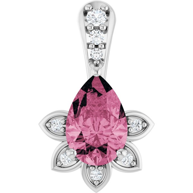 Natural Pink Tourmaline Pendant