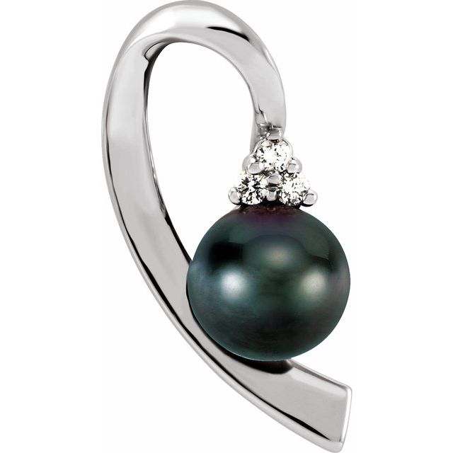 Cultured Black Akoya Pearl Pendant