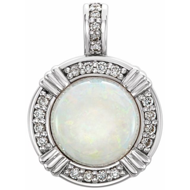Natural White Opal Pendant
